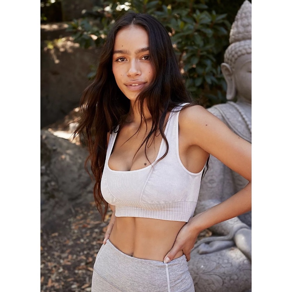 •SOLD• Free People Square Neck Good Karma Bra in Ice Grey Size M/L NEW - Picture 4 of 5